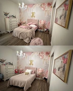 Before and after tidying and cleaning a child's bedroom in Jacksonville, FL